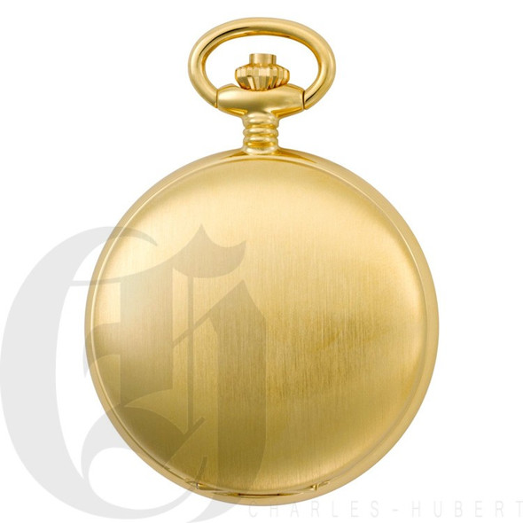 Gold-Plated Brushed Finish Quartz Charles Hubert Pocket Watch